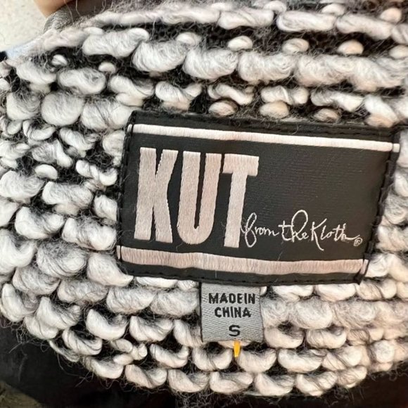 Kut from the Kloth White Black Full Zip Long Sleeve Jacket Women's Size Small S - Picture 5 of 7